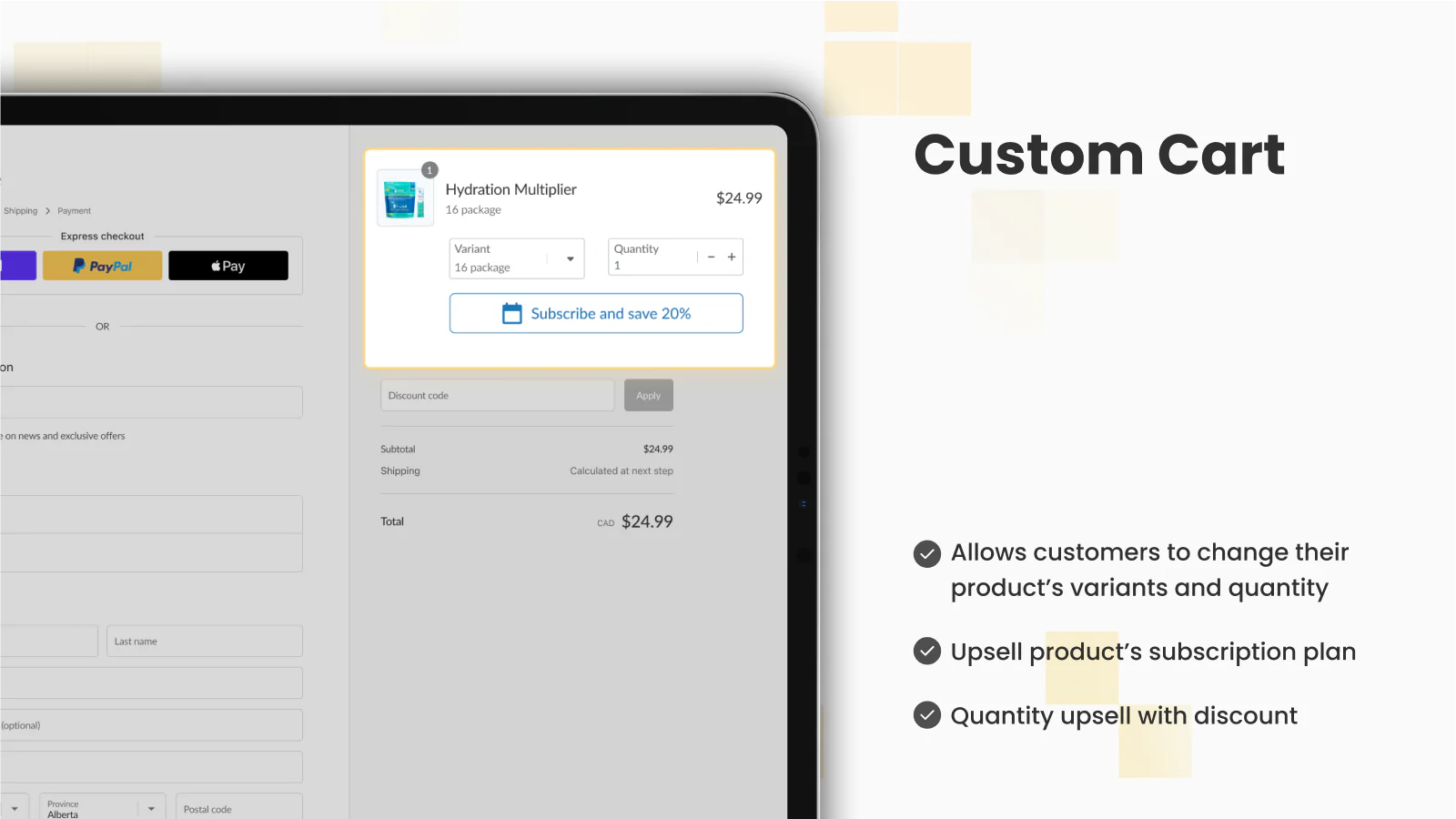 Custom checkout page