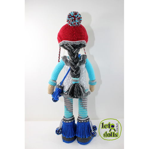 Hanna Groot Gehaakte Pop Patroon, Amigurumi, 21"/ 53 cm Lang