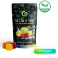 vegan 10mg bulk delta 9 gummies come in a one pound bag with mixed fruit flavors