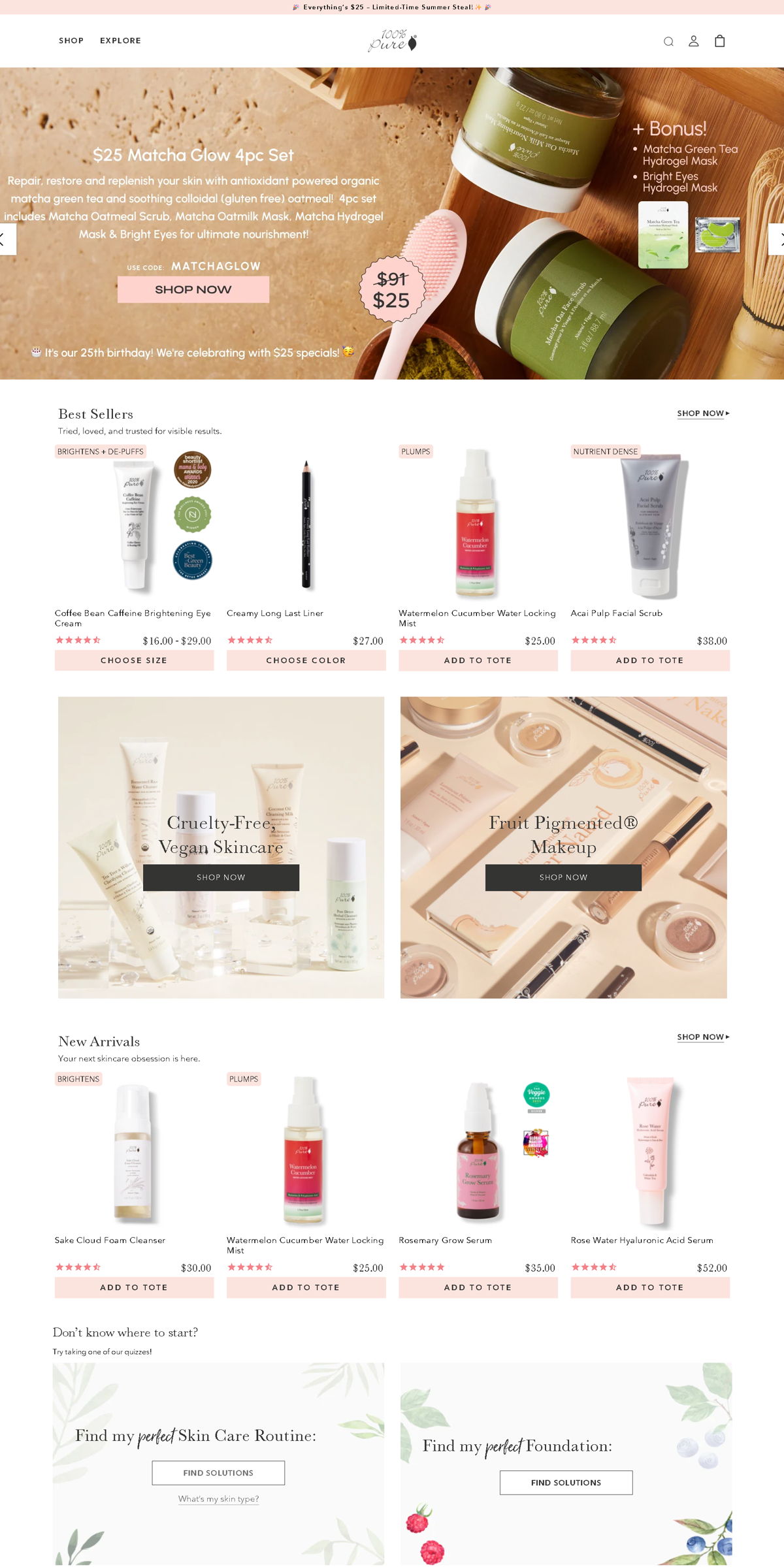 Screenshot of 100% Pure, from the homepage examples collection.