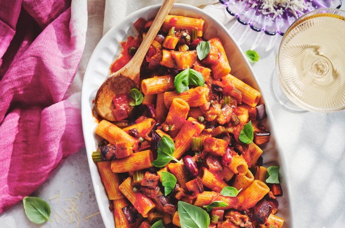 Rigatoni with Caponata