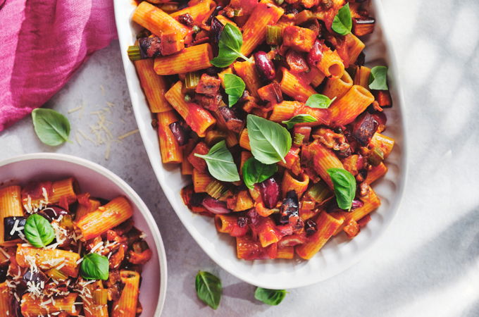 Rigatoni with Caponata