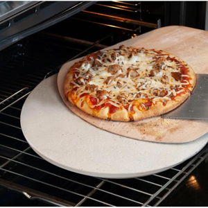 FibraMent-D Premium 16" x 3/4" Round Pizza Stone, Perfect for Home Ovens Bread, Pastries- Commercial Grade Delivering Superior Heat Retention and Even Cooking - Ranked 'BEST OVERALL PIZZA STONE'