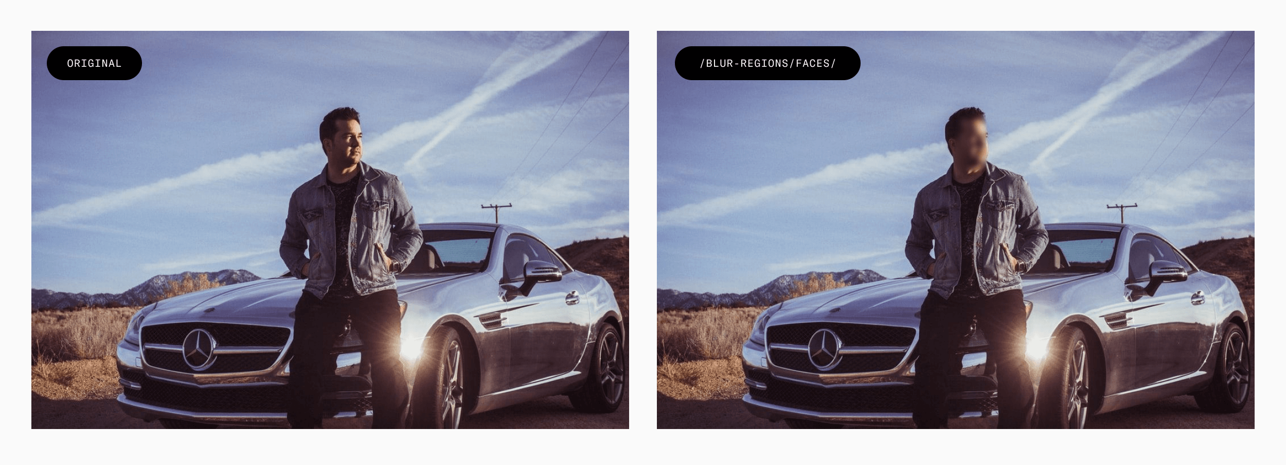 man with his car in the background with blurred out face