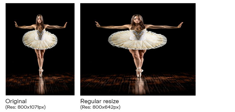 Regular resize in action Regular resize in action