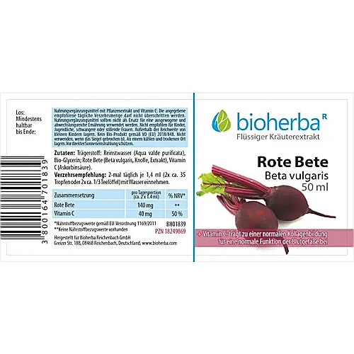 Rote Bete, Beta vulgaris, Tropfen, Tinktur 50 ml