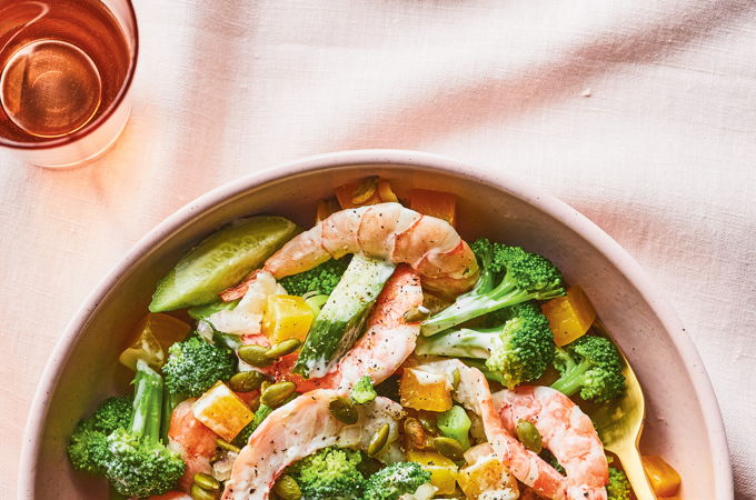 Broccoli, Shrimp and Beet Salad