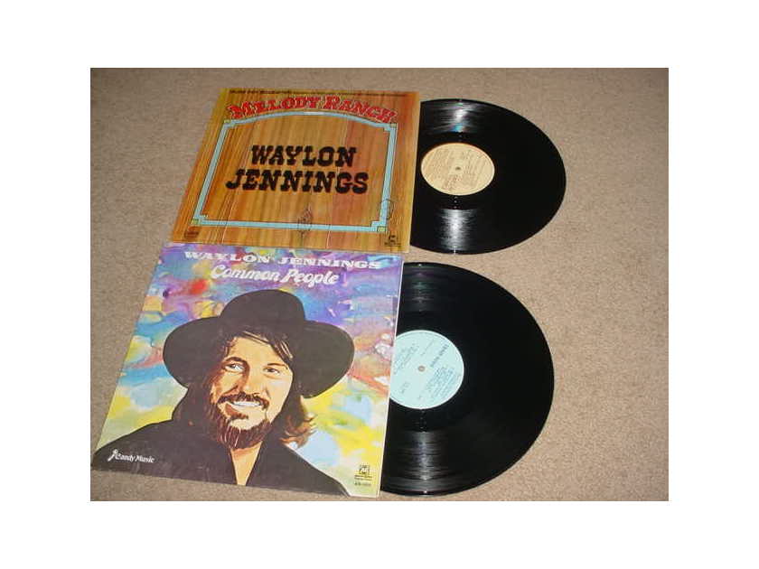 WAYLON JENNINGS - Melody ranch and common people 2 lp records non common covers 1980 tennessee