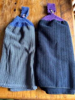 Hand crocheted hand towels