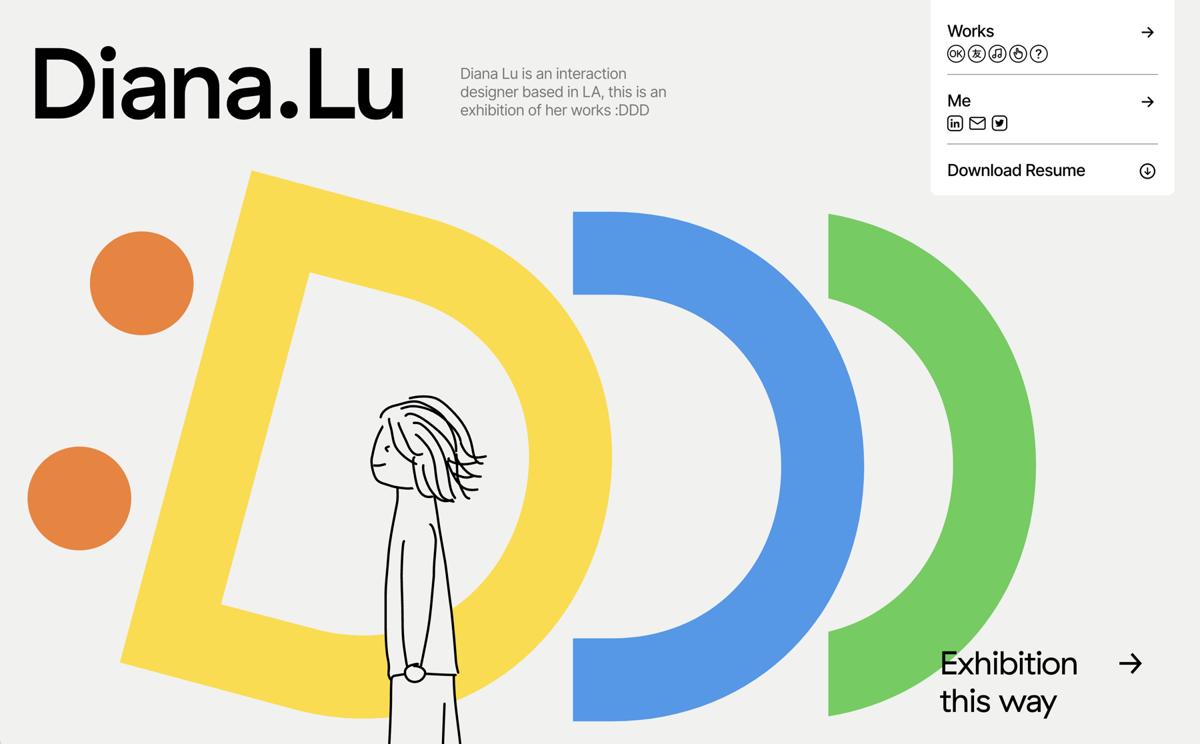 Screenshot of Diana Lu, from the  framer websites collection.
