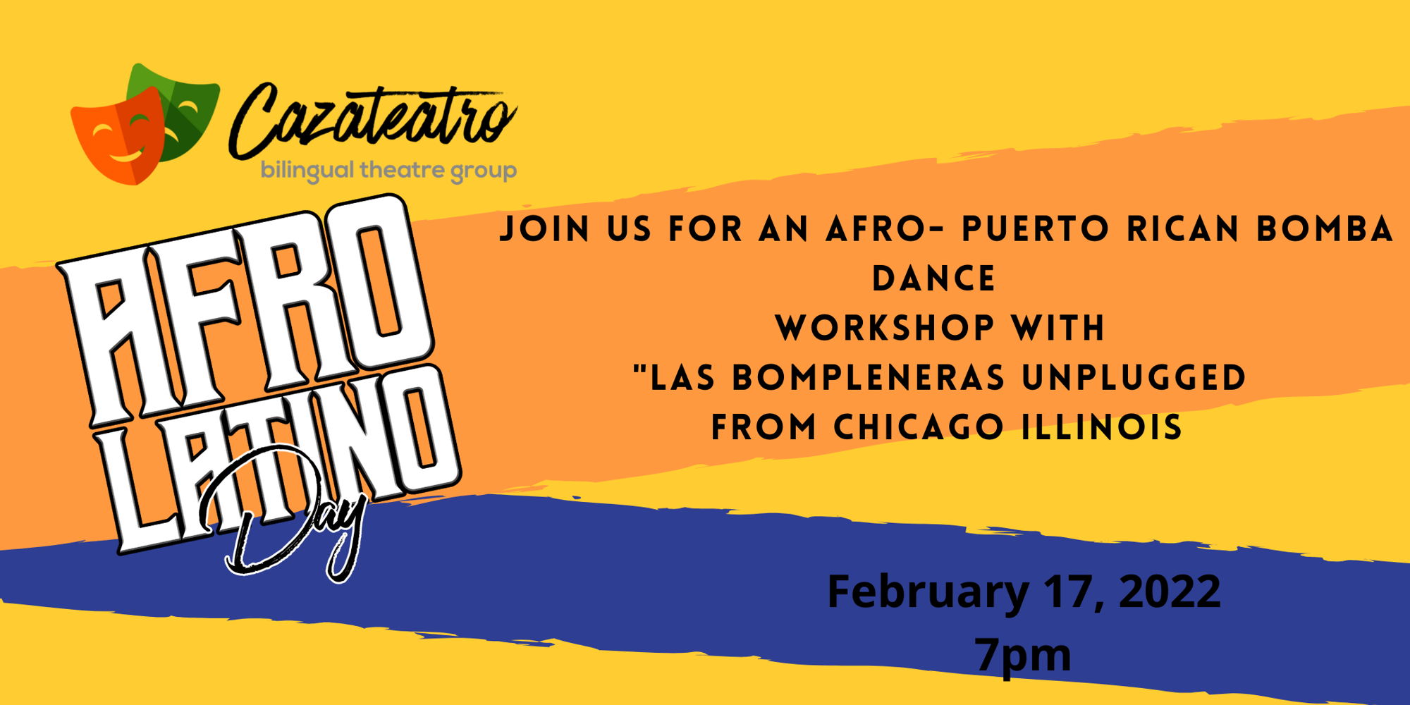 Afro- Puerto Rican Bomba Dance  Community  Workshop promotional image