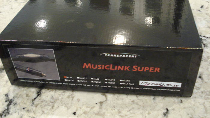 Transparent Audio MusicLink Super RCA Cables 1 meter, n...