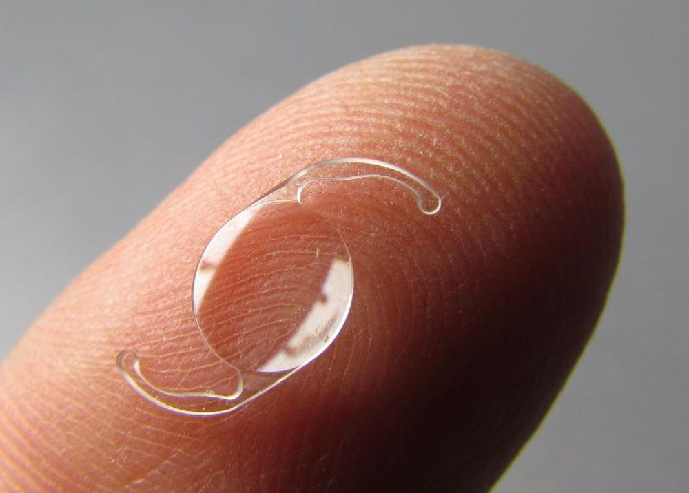 Modern artificial lens used in cataract surgery