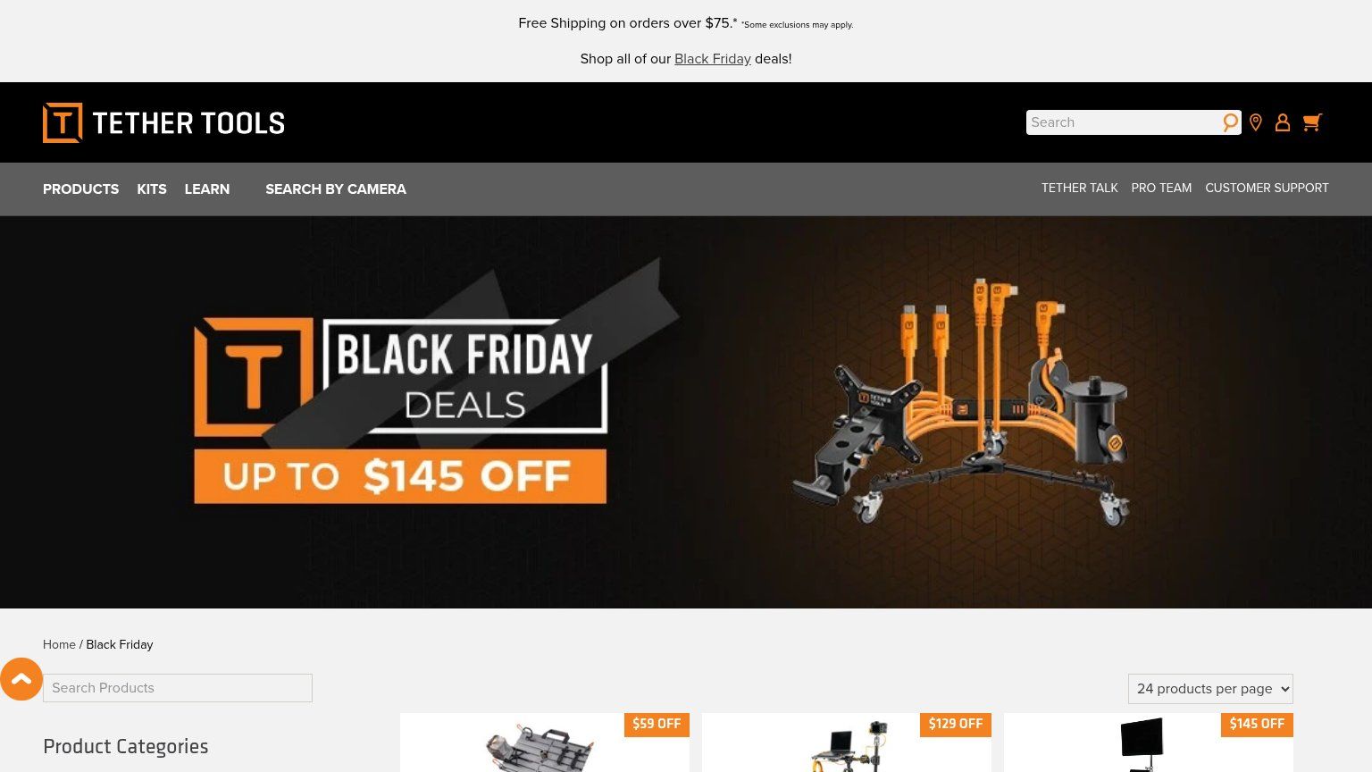 Black Friday Deals at Tether Tools