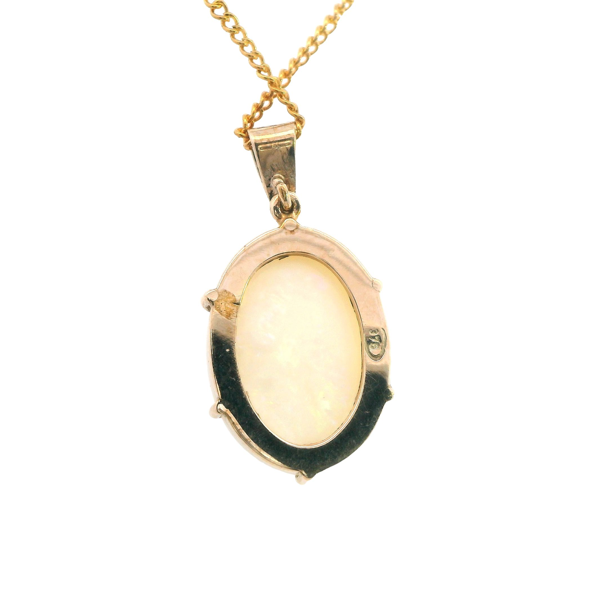 Yellow Gold Opal Pendant - Image 4