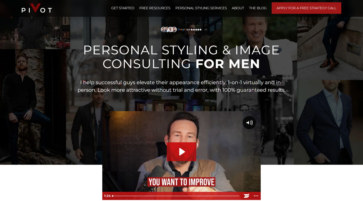 Screenshot of Pivot Image, from the stylist portfolios collection.