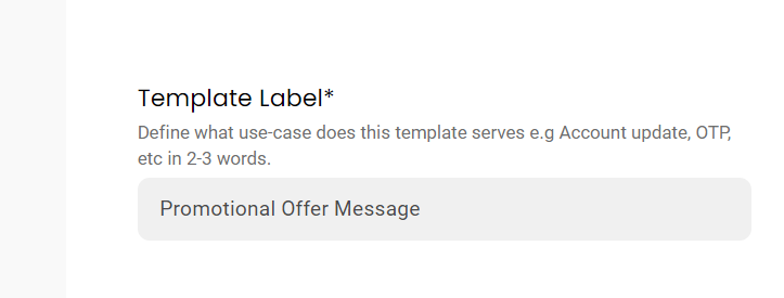 Choose template message label