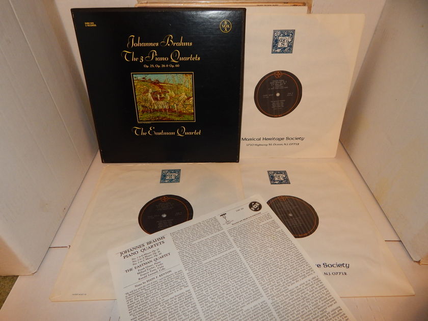 BRAHMS 3 Piano Quartets - THE EASTMAN QUARTET VOX BOX 3 LP Notes MHS Sleeves NM+