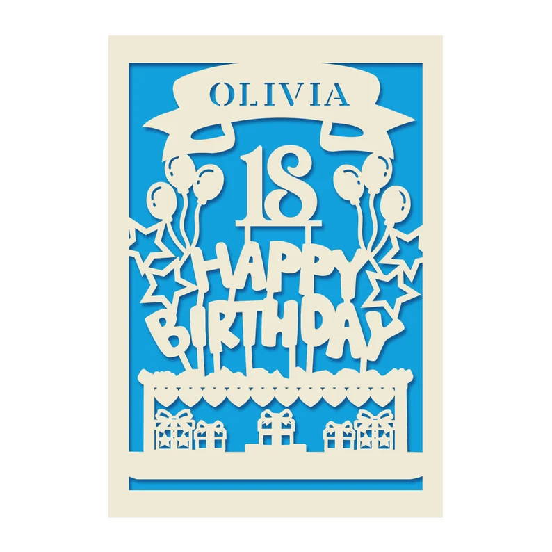 Laser Engraved Playing Card Birthday Card 010