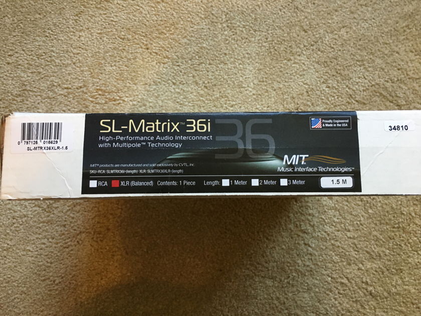 MIT Cables SL-Matrix 36i Balanced, 1.5mt.. Price Reduced.. CHEAP!!!!