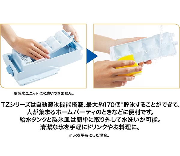 はずせる製氷ユニット＆大容量アイスボックス