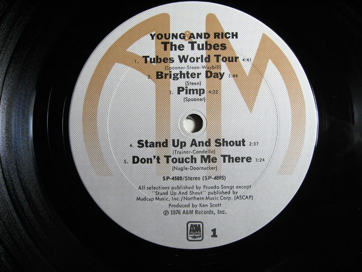 The Tubes - Young And Rich - Promotional Copy 1976  A&M... 5