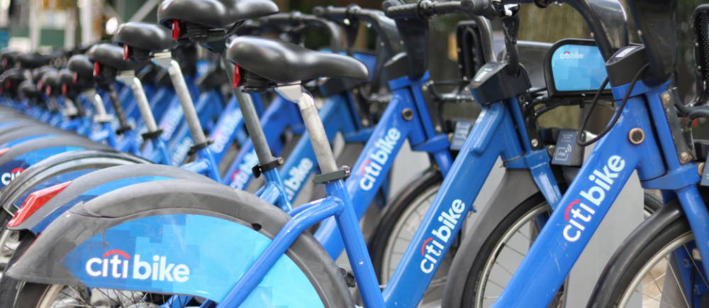 Citi Bike bike rack in New York City