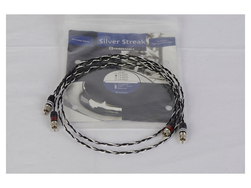 Kimber Kable Silver Streak SE (Hybrid) w/Ultraplate Black RCA 1 meter interconnect