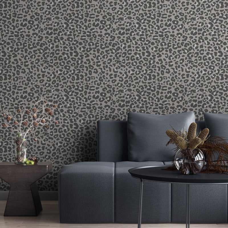grey leopard print wallpaper hero image