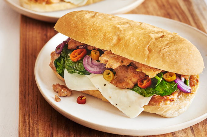 Sausage, Spinach and Cheese Sandwiches