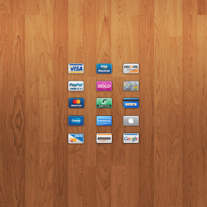 Иконки пластиковых карт и платежных систем (Visa, Discover, PayPal, MasterCard, Solo и др.) в формате psd и png