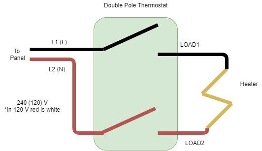double pole thermostat diagram