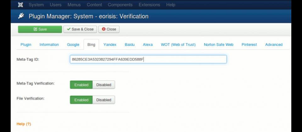 eorisis verification - верификация сайта в поисковых системах