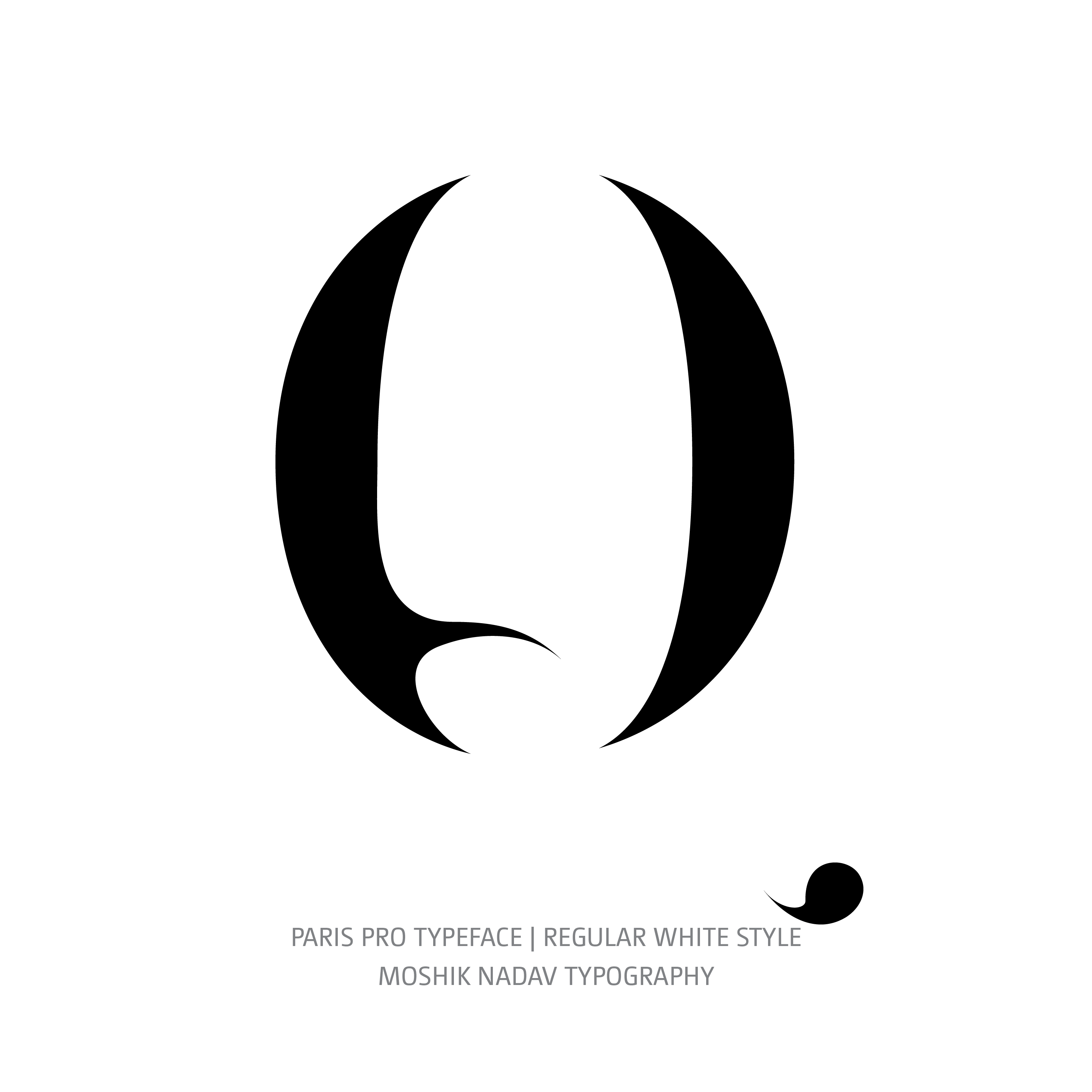 Paris Pro Typeface Regular White Q