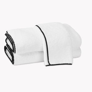Matouk Cairo hand towel- black + white