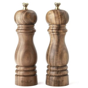 BILL.F Salt and Pepper Grinder Pepper Mill Grinder Pepper Grinders Salt Mill Set of 2 with Adjustable Ceramic Rotor 7 Inch