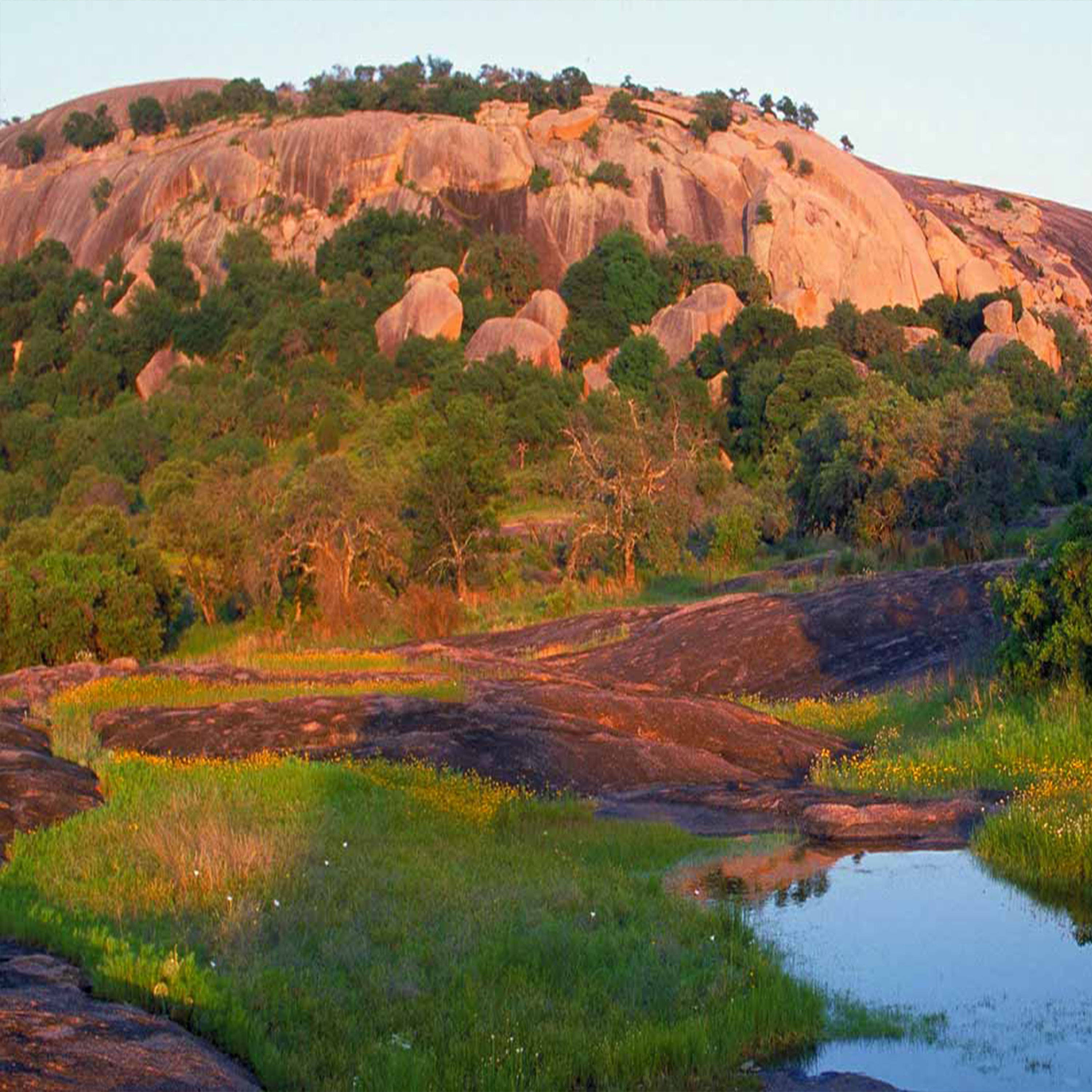 Enchanted Rock State Natural Area, Pink Granite Rock, Large Rock Formations, Hiking and Camping Spot, Rock Climbing Spot