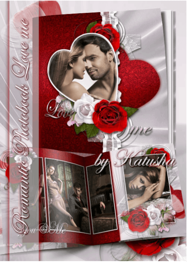 Скачать романтический фотоальбом для Фотошоп - люби меня