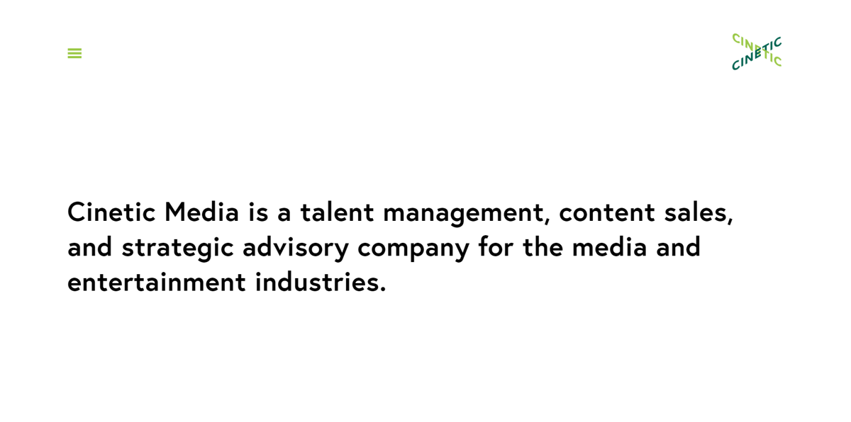 Screenshot of Cinetic Media, from the advisor websites collection.