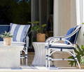 woven blue and white french inspired outdoor furniture