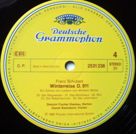 DG / FISCHER-DIESKAU-BARENBOIM, - Schubert Winterreise,...