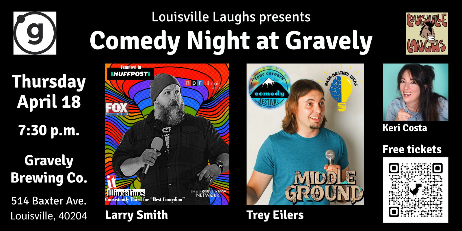 April 18 Comedy Night at Gravely promotional image
