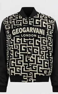 GGL Labyrinth monogrammed jacquard Varsity jacket