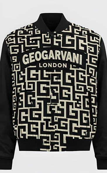 GGL Labyrinth monogrammed jacquard Varsity jacket