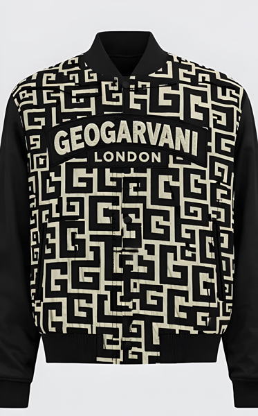 GGL Labyrinth monogrammed jacquard Varsity jacket