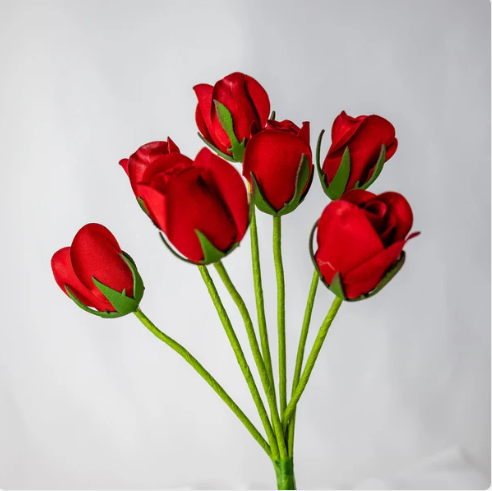 Red Velveteen Bud - Realistic Artificial Flowers - Image 2