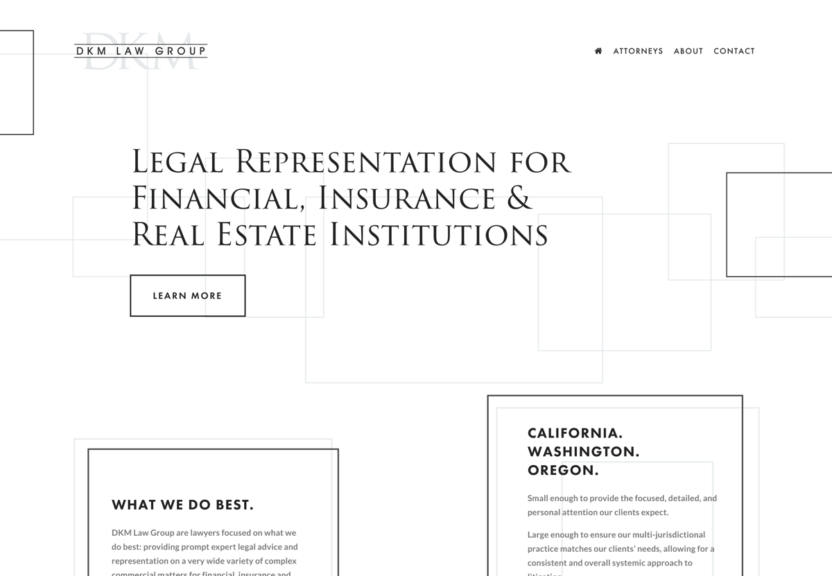 Screenshot of DKM Law Group, from the lawyer websites collection.
