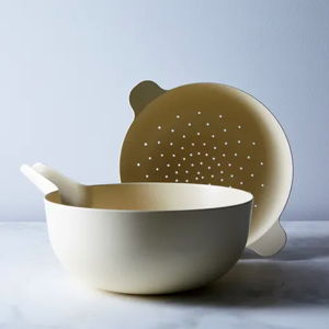 Recycled Bamboo Colander & Pour Bowl Set, Ivory, Large