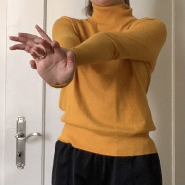 Yellow turtleneck sweater