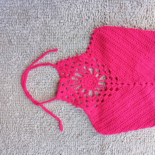 ROZE BLOEMEN VLOEIENDE HALTER TOP
